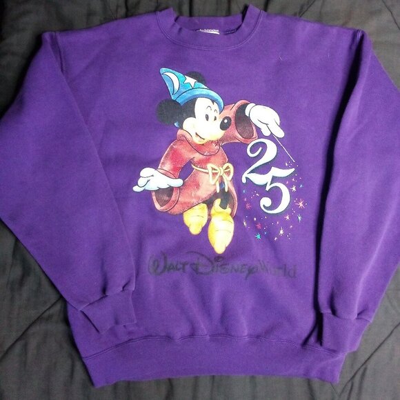 Vintage Disney Wizard Mickey Inc. 25th Anniversary Crewneck Sweatshirt - Picture 2 of 7